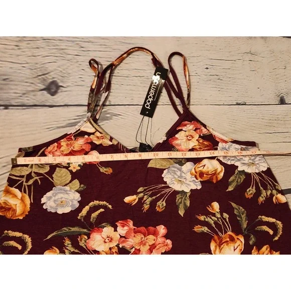 Papermoon Floral Cami Crisscross Back Sz M NWT - Picture 6 of 7